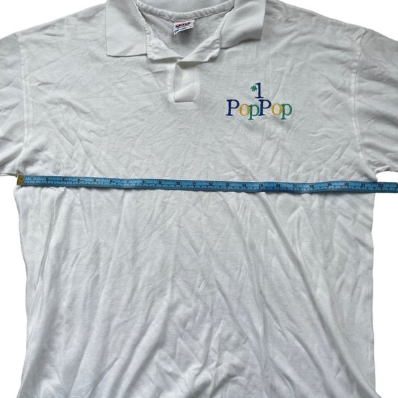 Vintage Anvil Polo Single Stitch Pop Pop Dad Gift Shirt Threadbare Sz Large - Picture 7 of 12